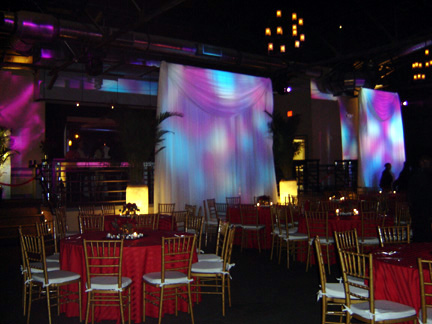 Adding an elegant touch to a warehouse venue.